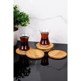 Dolkin Home 6 Parça Bambu Modern Bardak Altlığı Çay Tabağı Altlığı Fincan Altlığı Seti - Yuvarlak