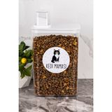 Dolkin Home Cinse Kedi Maması Kutusu 3000 ml Akrilik Kendinden Ölçekli Şeffaf Saklama Kutusu