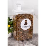 Dolkin Home Cinse Özel Kedi Maması Kutusu Etiketli Kendinden Ölçekli 3000 ml Akrilik Kedi Maması Saklama Kutusu