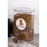 Dolkin Home Köpek Maması Kutusu Etiketli Ölçekli 3000 ml Akrilik Köpek Maması Saklama Kabı
