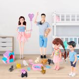 Dollcube Hamile Bebek Karnında Bebek Var Aile Bebekler Evcil Hayvan Dahil 6 Kişilik Set Baba Hamile Anne 2 Çocuk Erkek Bebek ve Bebek Annenin Karnında 43 Parça Aksesuarlarla 3-12 Yaş Kız Erkek Çocuk Hediye