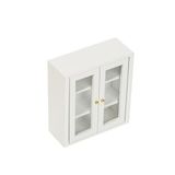 Dollhouse Duvar Dolabı Ahşap Minyatür Dolap 1:12 Ölçekli Mutfak Mobilyası Bebek Evi Asılı Dolap Teşhir Rafı Ev Aksesuarları Banyo Oturma Odası için Dekor (Beyaz)