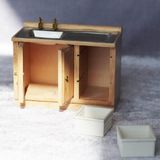 Dollhouse Mutfak Lavabosu Minyatür Banyo Belfast Lavabo Süsü 1:12 Ölçekli Mini Sahne Dolap Lava - Çok Renkli