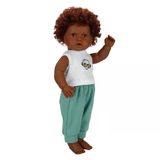 Dollz N More Yeşil Eşofmanlı Dada Kıvırcık Saçlı Bebek 60 Cm 31674
