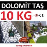Dolomit Bahçe Dekor Peyzaj Beyaz Taş Dere Çakıl Taşı 10 kg
