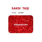 Dolomit Taşı Akvaryum Dekorası, 2 kg, Kırmızı, Ada Saksı Peyzaj Teraryum Çakıl