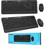 Dolozena Ergonomik Kablosuz Klavye ve Mouse Seti USB Siyah