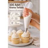 DolphFin 100 Adet Tek Kullanımlık Krema Torbası Pasta Sıkma ve Süsleme Poşeti