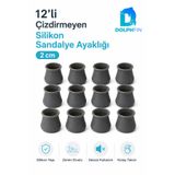 DolphFin 12’li Silikon Sandalye Ayağı Koruyucu 2 cm – Çizilmeyi ve Sesi Azaltmaya Yardımcı Gri Ayaklık