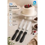 DolphFin 3’lü Spatula Pasta Düzenleme Seti Paslanmaz Çelik Krema Sıvama Yayma Spatulası