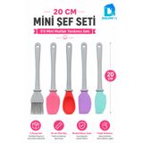 DolphFin 5’li Mini Şef Seti 20 cm Silikon Spatula Fırça Mutfak Yardımcı Pasta Hamur Seti