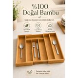 DolphFin Bambu Kaşıklık Ayarlanabilir Çekmece İçi Çatal Kaşık Bıçak Düzenleyici Organizer 30-43x35 cm