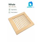DolphFin Bambu Nihale 15x15 cm Kare Tencere Çaydanlık Altlığı Tezgâh Koruyucu
