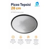 DolphFin Delikli Pizza Tepsisi 28 cm – Yuvarlak Metal Pizza Pişirme Tepsisi