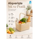 DolphFin Jute Alışveriş Sepeti 26 L Çok Amaçlı Saklama Taşıma Sepeti Çamaşır Oyuncak Düzenleyici
