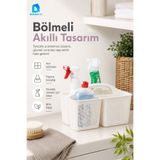 DolphFin Jute Bölmeli Deterjanlık Organizer Mutfak Banyo Lavabo Altı Temizlik Malzemesi Düzenleyici