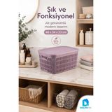 Dolphfin Jute Çok Amaçlı Sepet 3’lü Set 1,5 L 2,5 L 5 L Plastik Mutfak Banyo Dolap Içi Düzenleyici - Mor