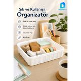 DolphFin Jute Çok Amaçlı Sepet 5 L Mutfak Banyo Dolap İçi Saklama Düzenleyici Organizer 34x26x6,5 cm