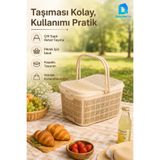 DolphFin Jute Piknik Sepeti 26 L Çok Amaçlı Saklama Taşıma Sepeti Çamaşır Oyuncak Düzenleyici