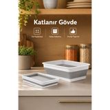 DolphFin Katlanır Dikdörtgen Badya 4 Litre Pratik Katlanabilir Leğen