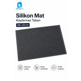 DolphFin Silikon Kaydırmaz Bar Matı Bulaşık Kurutma ve Tezgâh Altlığı 29x43 cm Siyah