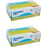 Dolphin Beyaz Lateks Eldiven Pudralı (M) 100lü Paket 2 Adet