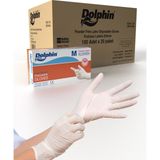 Dolphin Beyaz Lateks Eldiven Pudrasız (M) 20 Pk x 100 'lü (Koli)