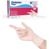 Dolphin Beyaz Vinil Eldiveni M Boyut Pudrasız 100 Adet Tek Kullanımlık Eldiven