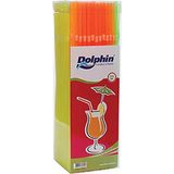 Dolphin Fosforlu Pipet - Körüklü - Turuncu Pembe Yeşil - 225 Adetlik Paket
