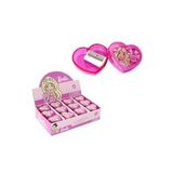 Dolphin Kalemtraş Barbie Kalp Şekilli Hazneli Kalemtıraş ( 24 Lü Paket)