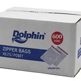 Dolphin Kilitli Şeffaf Buzdolabı Kilitli Saklama Poşeti Torba - 11x14 Cm. - 600 Adetlik Kutu
