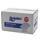 Dolphin Kilitli Şeffaf Buzdolabı Kilitli Saklama Poşeti Torba - 8x10 Cm. - 1000 Adetlik Kutu Beyaz