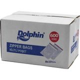 Dolphin Kilitli Şeffaf Buzdolabı Kilitli Saklama Poşeti Torba - 8x10 Cm. - 1000 Adetlik Kutu