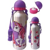 Dolphin Kız Çocuk Matara 500 ml Mor 1 Adet Alüminyum Suluk Okul Matarası Öğrenci Suluğu