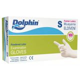 Dolphin Lateks Muayene Eldiveni Pudralı 100 Adet Beyaz S 4'Li Avantaj Paketi