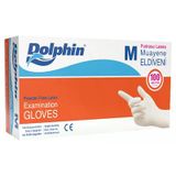Dolphin Lateks Muayene Eldiveni Pudrasız 100 Adet Beyaz M 3'Li Ekonomik Paket