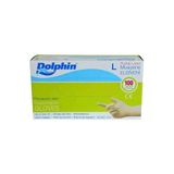 Dolphin Latex Pudralı Beyaz Muayene Eldiveni (L) 100’Lü