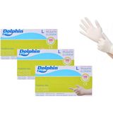 Dolphin Latex Pudralı Eldiven L Beden 3'lü Paket
