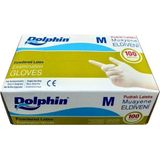Dolphin Latex Pudralı Muayene Eldiveni ( M ) Beden ( 100'LÜ Paket )