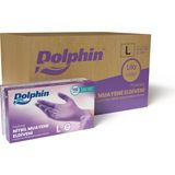Dolphin Lila Nitril Muayene Eldiveni L Beden 100 Adet x 20 Paket - Mdr - Koli