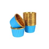 Dolphin Muffin Kağıt Karton Altın Mavi Cupcake Kek Kalıbı Kapsülü Kabı - 25 Adetlik 1 Paket
