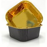 Dolphin Muffin Kek Kapsülü Kare Siyah-Altın 25LI - Standart