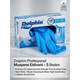 Dolphin Nitril Mavi Renk Pudrasız Muayene Eldiveni 100*1 S Beden