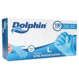 Dolphin Nitril Muayene Eldiveni Pudrasız 100 Adet Mavi L 3'Li Ekonomik Paket