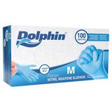 Dolphin Nitril Muayene Eldiveni Pudrasız 100 Adet Mavi M Dokulu Parmak Ucu 3'Li Ekonomik Paket