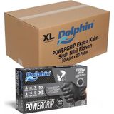 Dolphin Nitril Powergrip Ekstra Kalın Elmas Dokulu Eldiven Siyah Xl Büyük Boy - 50'li 10 Paket - Çok Renkli