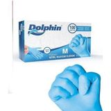 Dolphin Nitrin Mavi Pudrasız Mavi Eldiven 100lü M BEDEN
