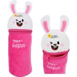 Dolphin Oval Peluş Kalem Kutusu - Koyu Pembe