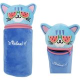 Dolphin Oval Peluş Kalem Kutusu - Mavi