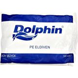 Dolphin Pe Iş Temizlik Tek Kullanımlık Şeffaf Poşet Market Eldiven / Büyük Boy / 100 Adetlik 1 Paket - Beyaz